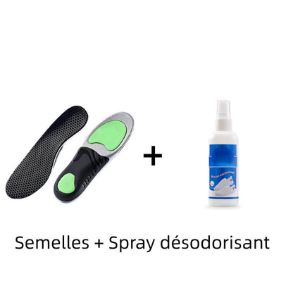 Semelles intérieures absorbant les chocs avec soutien de la voûte plantaire
