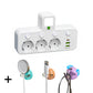 Adaptateur secteur EU avec 4 prises, prise murale multiport avec interrupteur indépendant et petit adaptateur pour veilleuse
