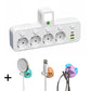 Adaptateur secteur EU avec 4 prises, prise murale multiport avec interrupteur indépendant et petit adaptateur pour veilleuse