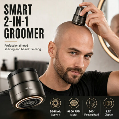 💈 50% DE RÉDUCTION! ⚡ Tondeuse 2‑en‑1 crâne & barbe – 30 lames & affichage digital ✨