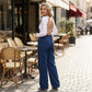 📢📢60 % de réduction !! ⏰Jean taille haute à jambes larges pour femme