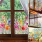 📢📢40% DE RÉDUCTION !! ⏰Sticker Fenêtre Bouquet Floral Coloré – Design vibrant, facile à décoller & amovible – Parfait pour la maison, café & déco printanière ✨