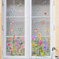 📢📢40% DE RÉDUCTION !! ⏰Sticker Fenêtre Bouquet Floral Coloré – Design vibrant, facile à décoller & amovible – Parfait pour la maison, café & déco printanière ✨