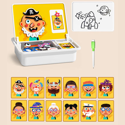 🏆Boîte à puzzle magnétique pour enfants avec jeu et planche à dessi🧩👑