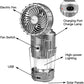 📢📢50 % DE RÉDUCTION !!⏰Ventilateur électrique portable extensible à batterie solaire au lithium + lampe de secours