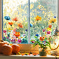 📢📢40% DE RÉDUCTION !! ⏰Sticker Fenêtre Bouquet Floral Coloré – Design vibrant, facile à décoller & amovible – Parfait pour la maison, café & déco printanière ✨