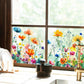 📢📢40% DE RÉDUCTION !! ⏰Sticker Fenêtre Bouquet Floral Coloré – Design vibrant, facile à décoller & amovible – Parfait pour la maison, café & déco printanière ✨
