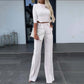 👚 60% DE RÉDUCTION ! 🎉 Ensemble deux pièces pour femme : haut court élégant et pantalon large👖📦