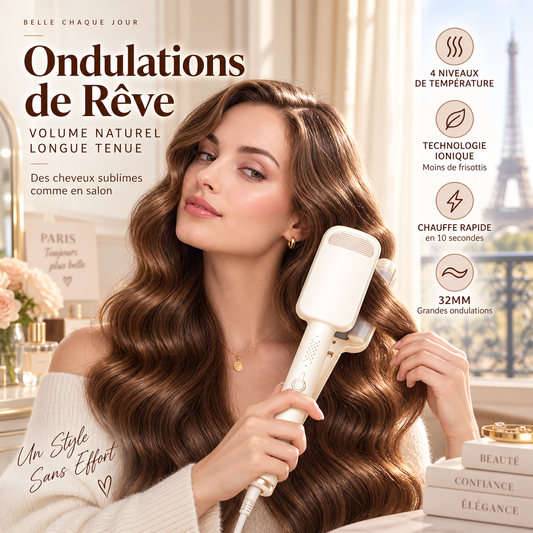 🔥 50% DE RÉDUCTION ! ✨ Fer à Boucler Ondulant 32 mm Céramique Ionique