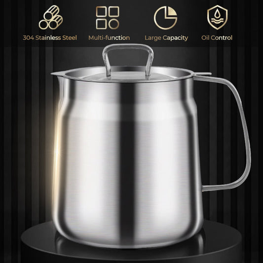 📢📢50 % DE RÉDUCTION !!! ✨Récipient Filtre à Huile Polyvalent - Grande Capacité - Acier Inoxydable 304🍟