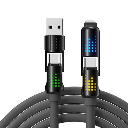 🔌 ACHETEZ 2, OBTENEZ 1 GRATUIT! ⚡ Câble de Données 4-en-1 Charge Rapide – Lumière Clignotante Douce, Compatibilité Universelle & Parfait Pour Tous Vos Appareils 🎁