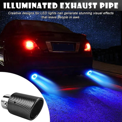 📢📢40 % DE RÉDUCTION !! ⏰Embout d'Échappement LED en Fibre de Carbone – Double Couche Anti-Bruit & Fixation 3 Boulons for un Tuning qui Crache du Feu ✨🚗