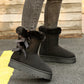 Bottes de Neige Classiques à Doublure en Peluche avec Nœud et Plateforme pour Femmes