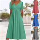 Femmes Col V Manches Courtes Robes Longues