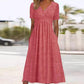 Femmes Col V Manches Courtes Robes Longues