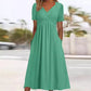 Femmes Col V Manches Courtes Robes Longues