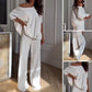 💕55 % de réduction💕Ensemble deux pièces - Top et pantalon asymétriques décontractés pour femmes