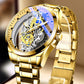 📢📢40% DE RÉDUCTION !! ⏰ Montre Squelette Double Face – Tourbillon Non Mécanique, Lumineuse, Étanche 30M ✨