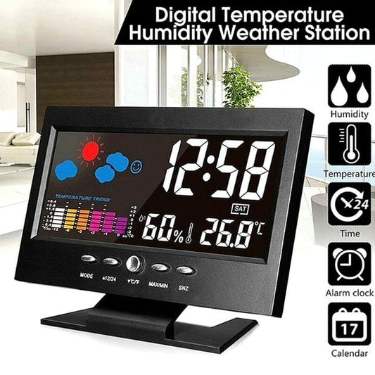 ⏰⏰ Promotion du dernier jour 50% 🔥 Moniteur numérique de température et d'humidité à LED prévisions météo compteur à LED réveil