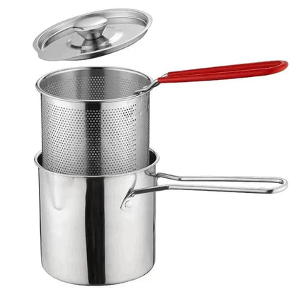 🍟🍤 -60% ! 🥘Friteuse Multifonctionnelle Acier Inoxydable 304 – Anti-Éclaboussures, Économe en Huile & Polyvalente.