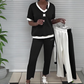👚 60% DE RÉDUCTION! 💜 Ensemble Pantalon & Top Décontracté à Col V pour Femmes – Tendance, Confortable & Parfait Pour Un Look Décontracté 🌸