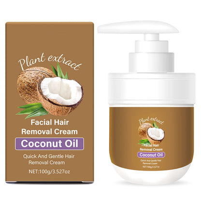 🎁 Kaufen Sie 1, erhalten Sie 1 GRATIS! 🥥✨ Enthaarungscreme für das Gesicht mit Kokosnuss – Sanft & wirksam