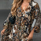 👗 50% DE RÉDUCTION! ✨ Élégante Robe à Manches Longues, Encolure en V & Imprimé – Tissu Fluide, Coupe Élégante & Parfaite Pour Le Printemps 🌸