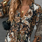 👗 50% DE RÉDUCTION! ✨ Élégante Robe à Manches Longues, Encolure en V & Imprimé – Tissu Fluide, Coupe Élégante & Parfaite Pour Le Printemps 🌸