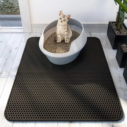 🐱🧽 PROMO LIMITÉE -50% ! Tapis de Litière pour Chat Antidérapant – 2 Tailles, Matériau EVA, Imperméable, Facile à Nettoyer, Couche Anti-Odeurs