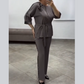 ✨ Ensemble deux pièces luxueux avec détails léopard – Élégance, confort et style sophistiqué ✨