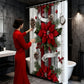 🎄Christmas Sale 50% OFF🔥Rideau de Douche Festif Imprimé Rouge de Noël