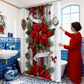🎄Christmas Sale 50% OFF🔥Rideau de Douche Festif Imprimé Rouge de Noël