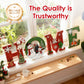 🎄⛄Décoration murale en bois pour Noël avec lettres - HOME/JOY