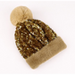 📢📢60 % de réduction !!!⏰Bonnet d'hiver à pompon et paillettes scintillantes