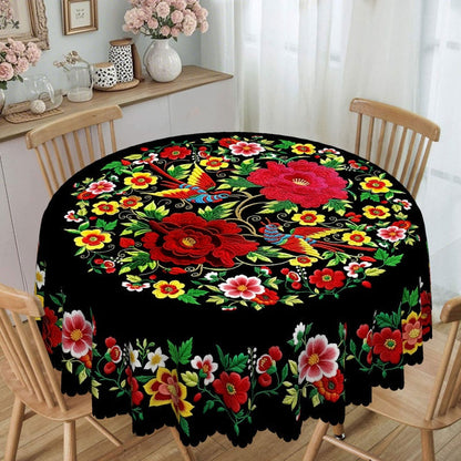 🔥Vente chaude🔥Nappe florale mexicaine avec bord festonné (60% de réduction)