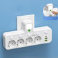 Adaptateur secteur EU avec 4 prises, prise murale multiport avec interrupteur indépendant et petit adaptateur pour veilleuse