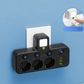 Adaptateur secteur EU avec 4 prises, prise murale multiport avec interrupteur indépendant et petit adaptateur pour veilleuse