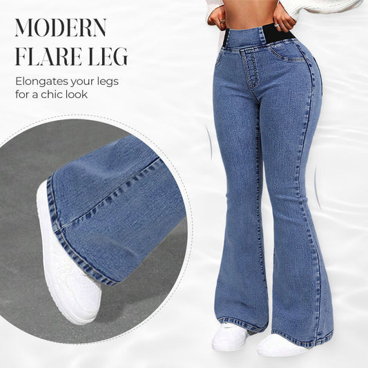 💎 62% DE RÉDUCTION ! 💎 Jean Évasé Taille Haute pour Femme – Denim Stretch, Silhouette Allongée & Confort Absolu 👖💙