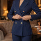 💼 Tailleur d‘Autorité Moderne | Costume Femme à Rayures Princesse ✨【Soldes -60%】