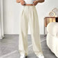 📢📢40 % DE RÉDUCTION !! ⏰ Pantalon Large Taille Haute – Tissu Doux, Confort Absolu 🌸☁️【Offre Limitée】