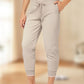 Pantalon de jogging taille haute et coupe ajustée, cordon de serrage et poches