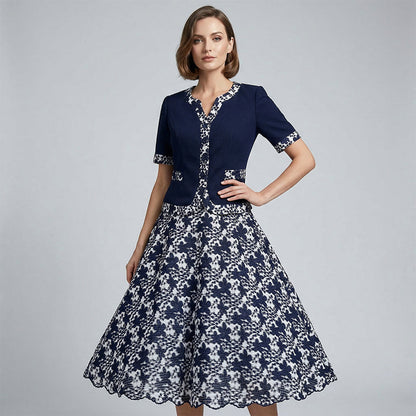 🔥50% DE RÉDUCTION – TEMPS LIMITÉ💎 Elegant Floral Print A-Line Dres