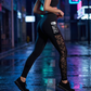 Pantalon de yoga taille haute en maille pour femmes avec poches