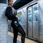 Pantalon de yoga taille haute en maille pour femmes avec poches