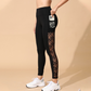 Pantalon de yoga taille haute en maille pour femmes avec poches
