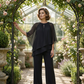 Ensemble pantalon deux pièces asymétrique élégant