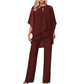 Ensemble pantalon deux pièces asymétrique élégant
