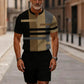🔥60 % DE RÉDUCTION🔥Ensemble chemise et short à col zippé pour homme