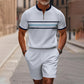 🔥60 % DE RÉDUCTION🔥Ensemble chemise et short à col zippé pour homme