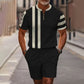 🔥60 % DE RÉDUCTION🔥Ensemble chemise et short à col zippé pour homme